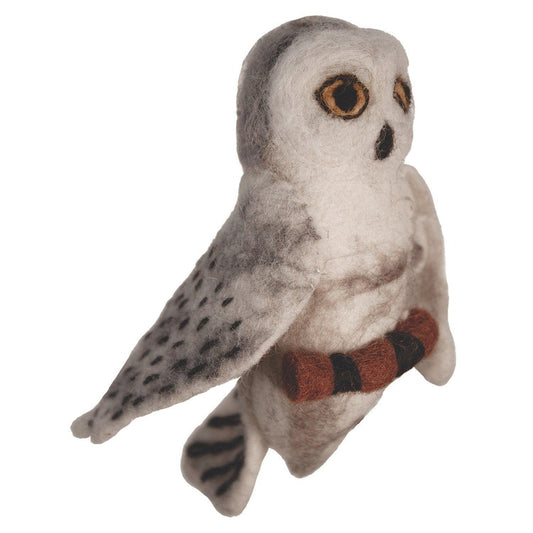 Felt Bird Garden Ornament - Snowy Owl - Wild Woolies (G) - Wild Woolies