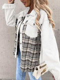 Plaid Button Up Dropped Shoulder Jacket - Trendsi - Flyclothing LLC