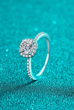 1 Carat Moissanite 925 Sterling Silver Halo Ring - Trendsi