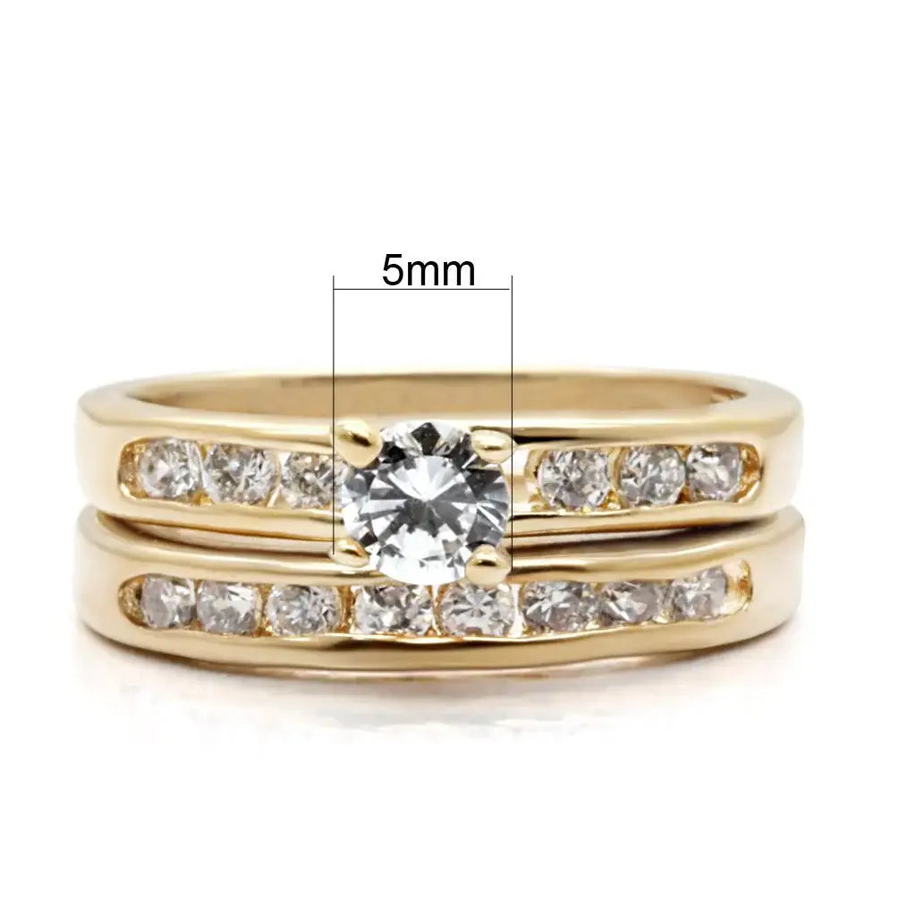Alamode High-Polished 925 Sterling Silver Ring with AAA Grade CZ in Clear - Alamode - Flyclothing LLC