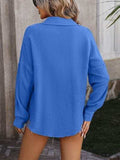 Textured Pocketed Button Up Dropped Shoulder Shirt - Trendsi - Flyclothing LLC