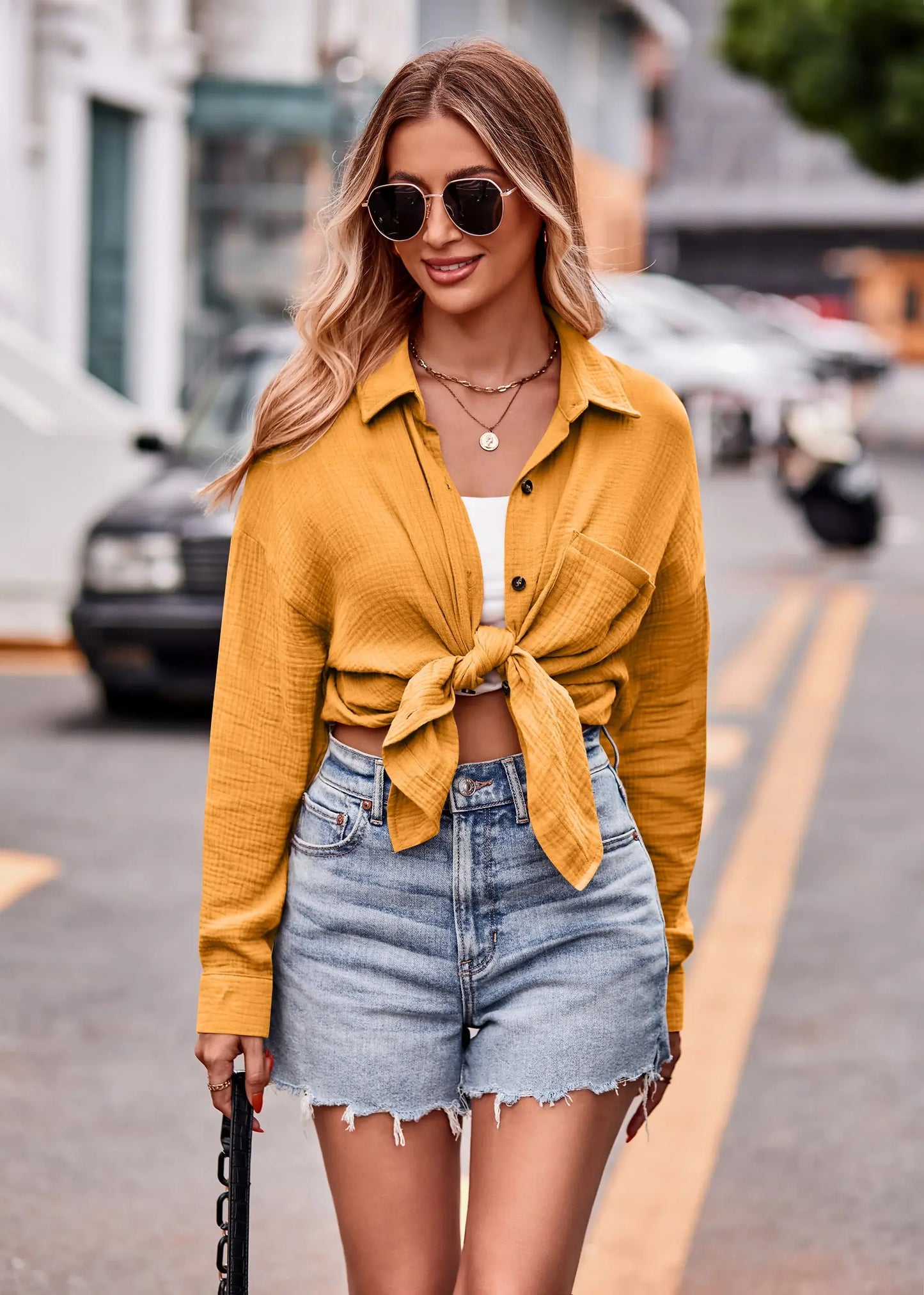 Textured Dropped Shoulder Longline Shirt - Trendsi - Flyclothing LLC