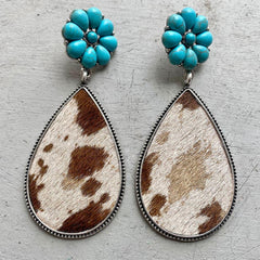 Turquoise Flower Teardrop Earrings - Flyclothing LLC