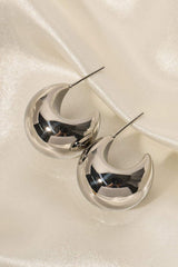 Stainless Steel C-Hoop Earrings - Trendsi - Flyclothing LLC