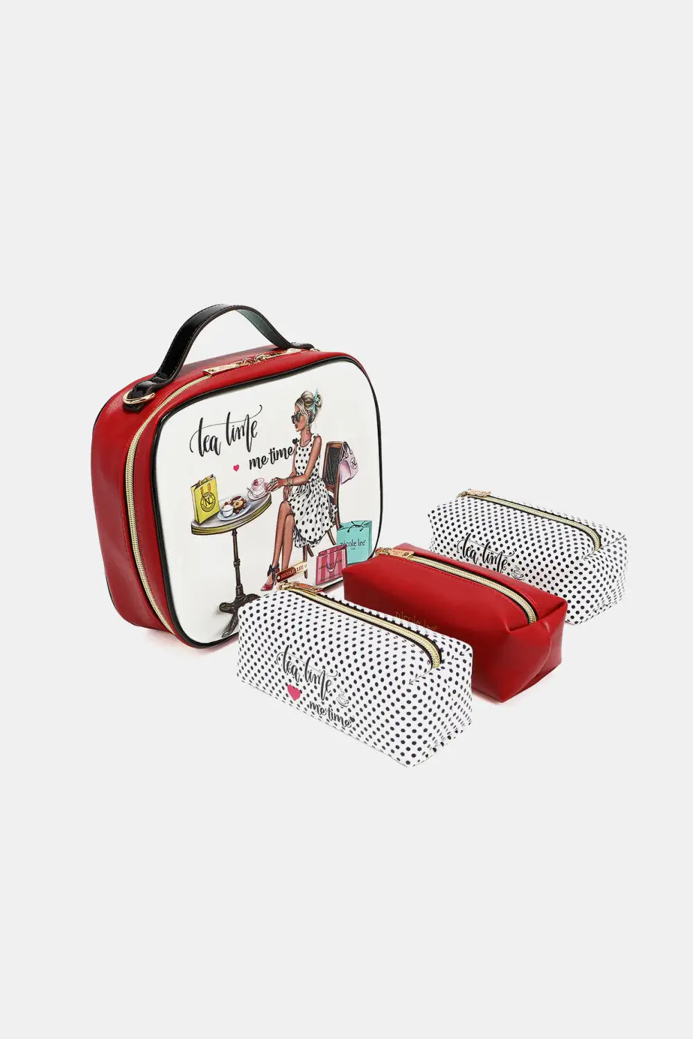 Nicole Lee USA Printed Handbag with Three Pouches - Trendsi - Flyclothing LLC
