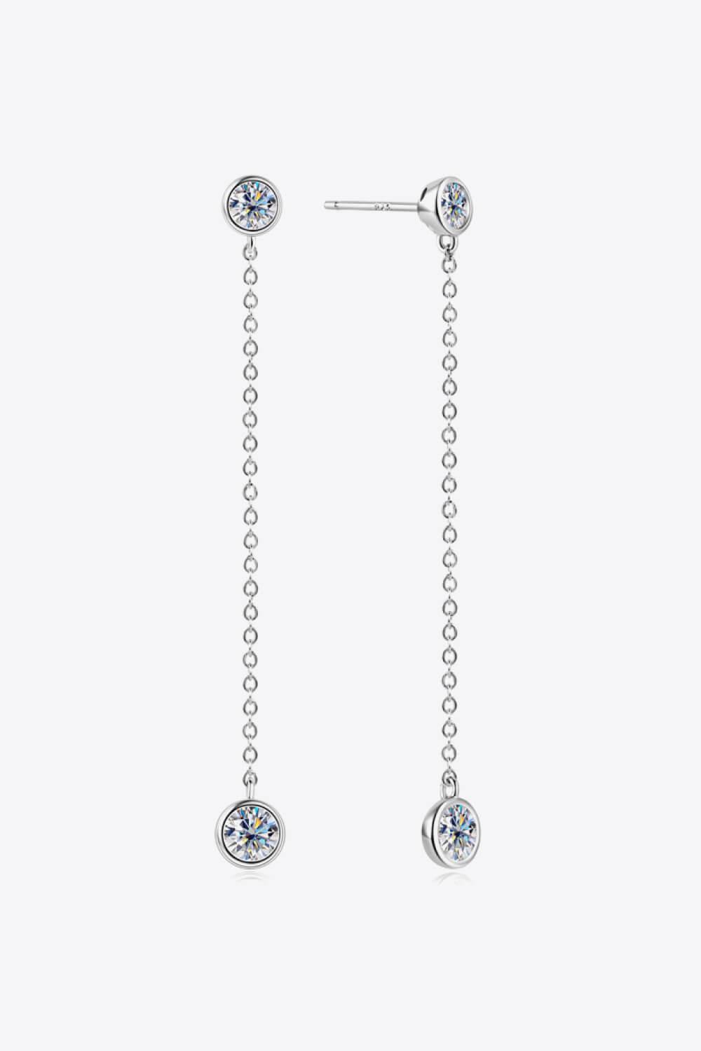 Moissanite Chain Earrings - Trendsi