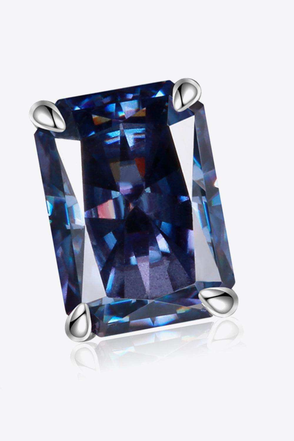 2 Carat Rectangle Moissanite 4-Prong Stud Earrings - Trendsi - Flyclothing LLC