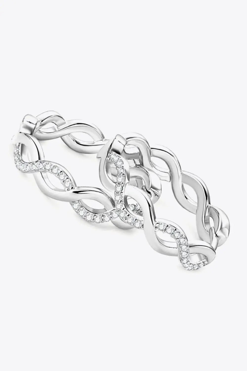 Moissanite Crisscross Hoop Earrings - Trendsi - Flyclothing LLC