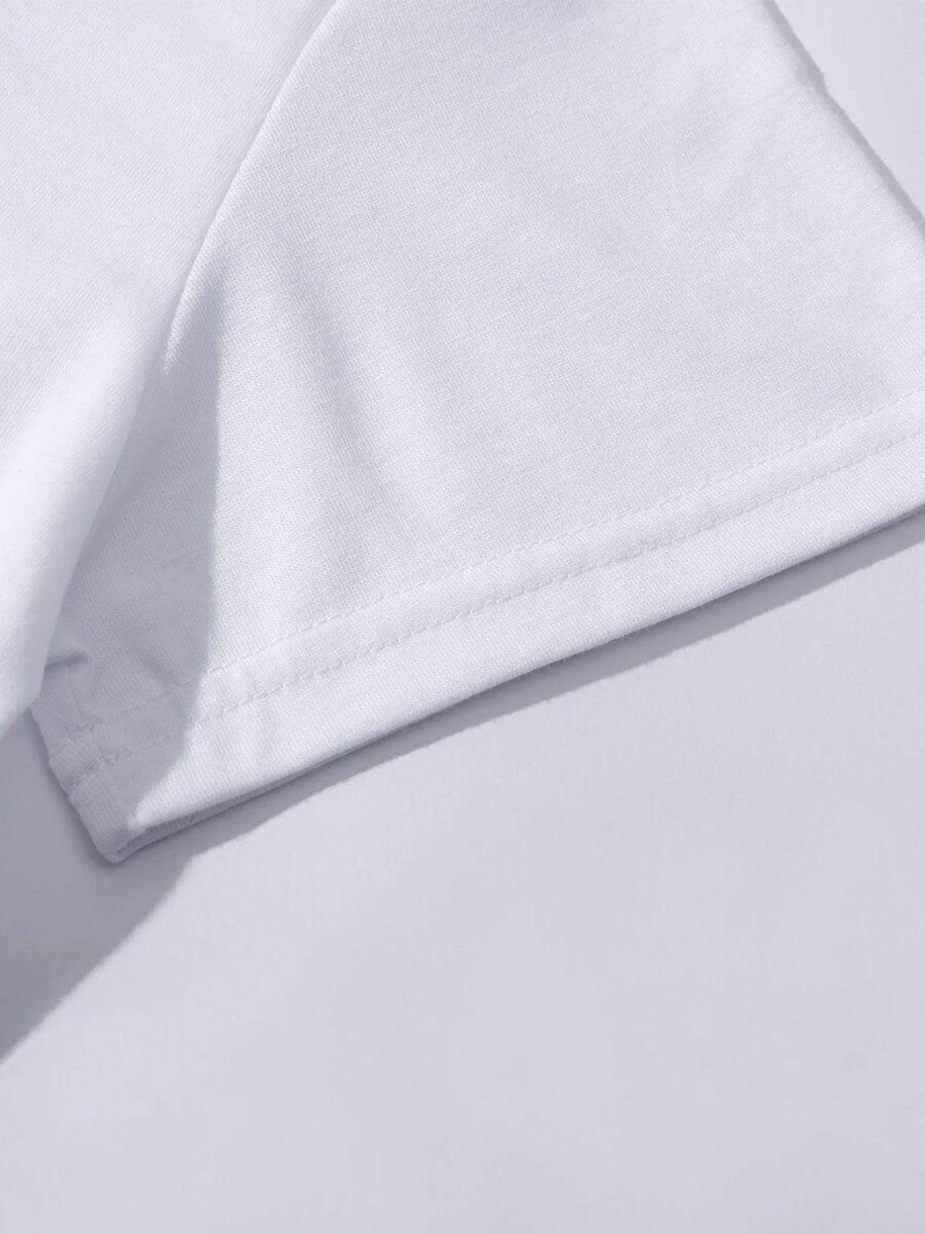 LUCKY Round Neck Short Sleeve T-Shirt - Trendsi - Flyclothing LLC