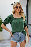 Short Flounce Sleeve Top - Trendsi - Flyclothing LLC