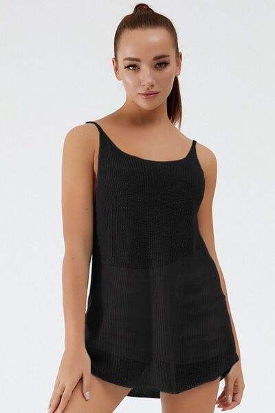 Scoop Neck Spaghetti Strap Knit Cami - Trendsi - Flyclothing LLC