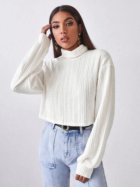 Turtleneck Long Sleeve Top - Flyclothing LLC