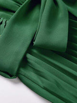 Tied Surplice Cap Sleeve Pleated Dress - Trendsi - Flyclothing LLC