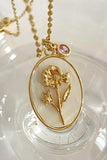 Flower Shell Pendant Copper Necklace - Trendsi - Flyclothing LLC