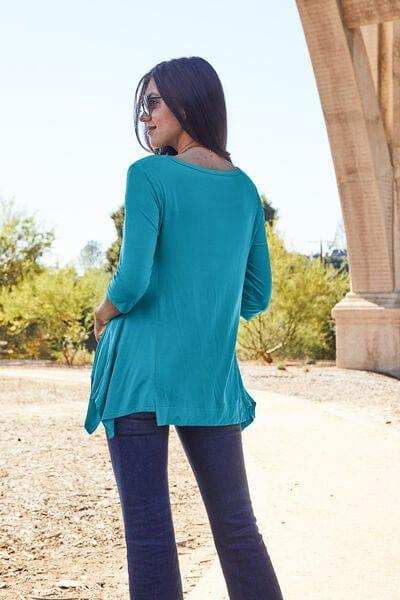 Basic Bae Full Size Round Neck Pocketed T-Shirt - Trendsi - Flyclothing LLC