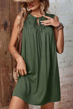 Tied Crochet Detail Cutout Dress - Flyclothing LLC