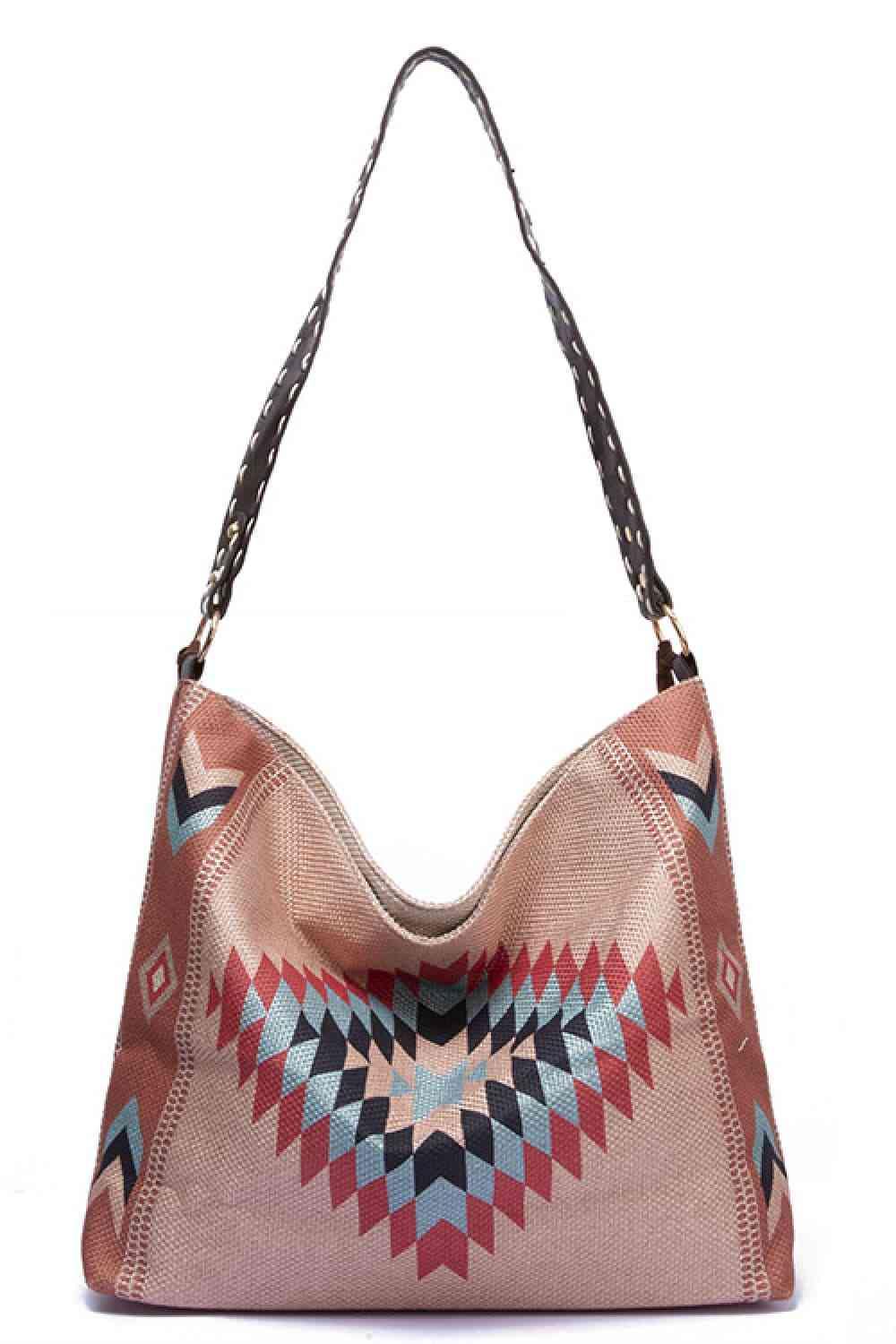 Geometric Canvas Tote Bag - Trendsi