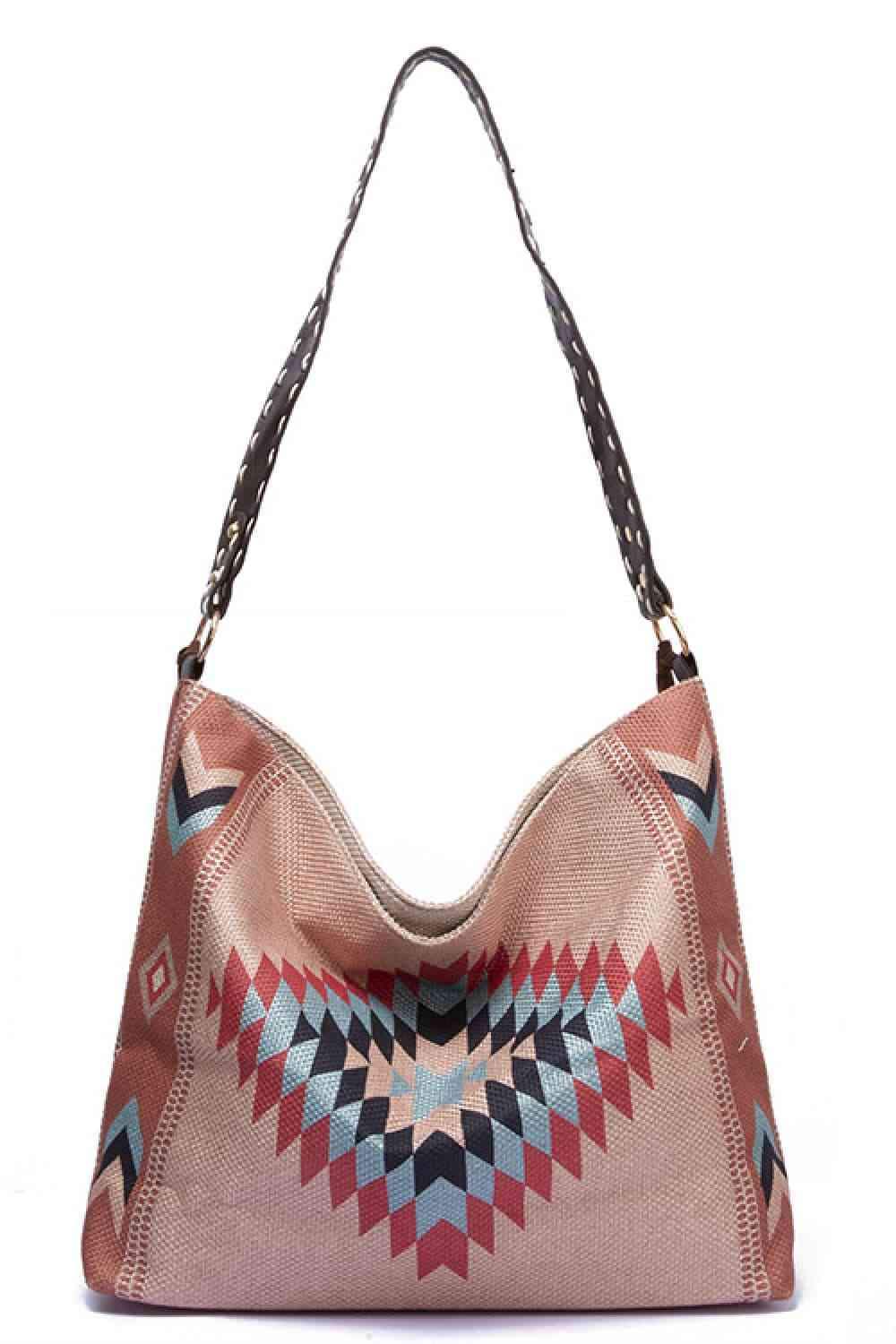 Geometric Canvas Tote Bag - Trendsi - Flyclothing LLC