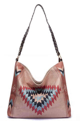Geometric Canvas Tote Bag - Trendsi - Flyclothing LLC