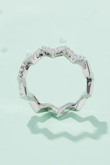 Moissanite Wavy Band Ring - Trendsi - Flyclothing LLC