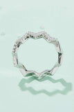 Moissanite Wavy Band Ring - Trendsi - Flyclothing LLC