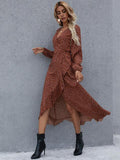 Surplice Neck Ruffled Midi Dress - Trendsi