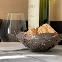 Decorative Drum Art Bowl or Votive, Fruit on Vine - Haitian Artisans