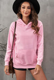 Dropped Shoulder Kangaroo Pocket Hoodie - Trendsi