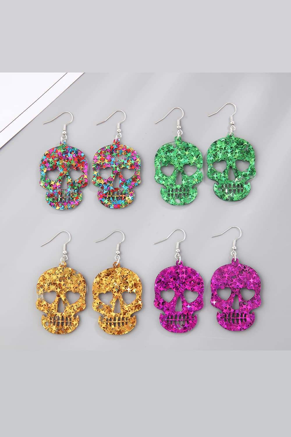 Acrylic Skull Drop Earrings - Trendsi - Flyclothing LLC