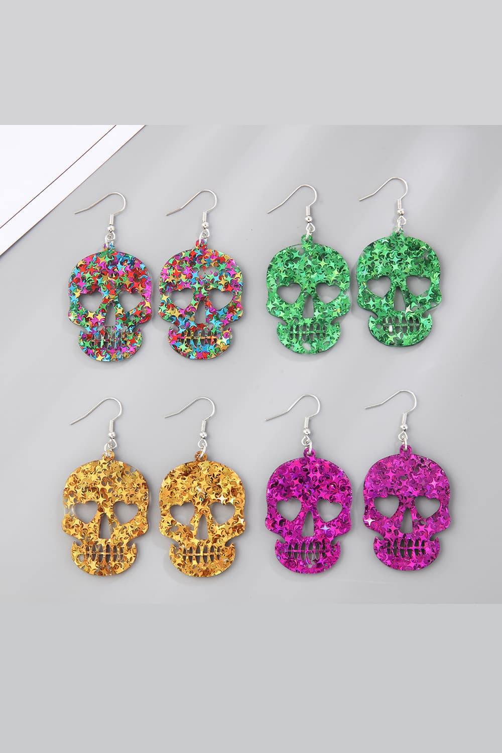 Acrylic Skull Drop Earrings - Trendsi