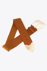 Elastic Wide PU Belt - Trendsi - Flyclothing LLC