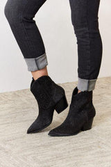 East Lion Corp Rhinestone Ankle Cowboy Boots - Trendsi