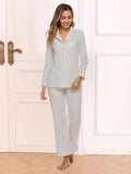 Collared Neck Loungewear Set with Pocket - Trendsi