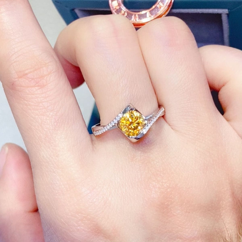 1 Carat Moissanite 925 Sterling Silver Ring - Trendsi