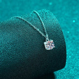 1 Carat Moissanite 925 Sterling Silver Necklace - Trendsi