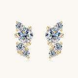 925 Sterling Silver Moissanite Stud Earrings - Trendsi - Flyclothing LLC