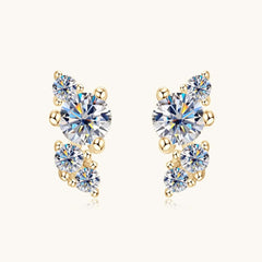 925 Sterling Silver Moissanite Stud Earrings - Trendsi