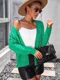 Open Front Long Sleeve Cardigan - Trendsi