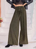 Ribbed Tied Wide Leg Pants - Trendsi - Flyclothing LLC