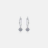 2 Carat Moissanite 925 Sterling Silver Earrings - Trendsi - Flyclothing LLC