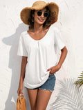 Lace Trim Short Sleeve Top - Trendsi - Flyclothing LLC