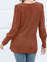 Decorative Button Square Neck Top - Trendsi - Flyclothing LLC