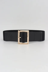 Rectangle Buckle Elastic Wide Belt - Trendsi - Flyclothing LLC