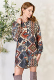Heimish Full Size Printed Button Up Hooded Jacket - Trendsi
