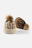 Leopard Pom-Pom Cuffed Beanie - Trendsi - Flyclothing LLC