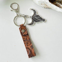 Rhinestone Bull Keychain - Trendsi