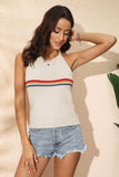 Rainbow Stripe Halter Neck Knit Tank - Trendsi - Flyclothing LLC