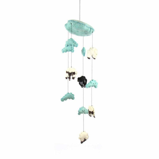 Blue Felt Counting Sheep Mobile - Global Groove - Global Groove