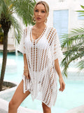 Side Slit Dolman Sleeve Cover-Up - Trendsi
