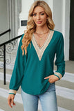 V-Neck Long Sleeve T-Shirt - Trendsi - Flyclothing LLC
